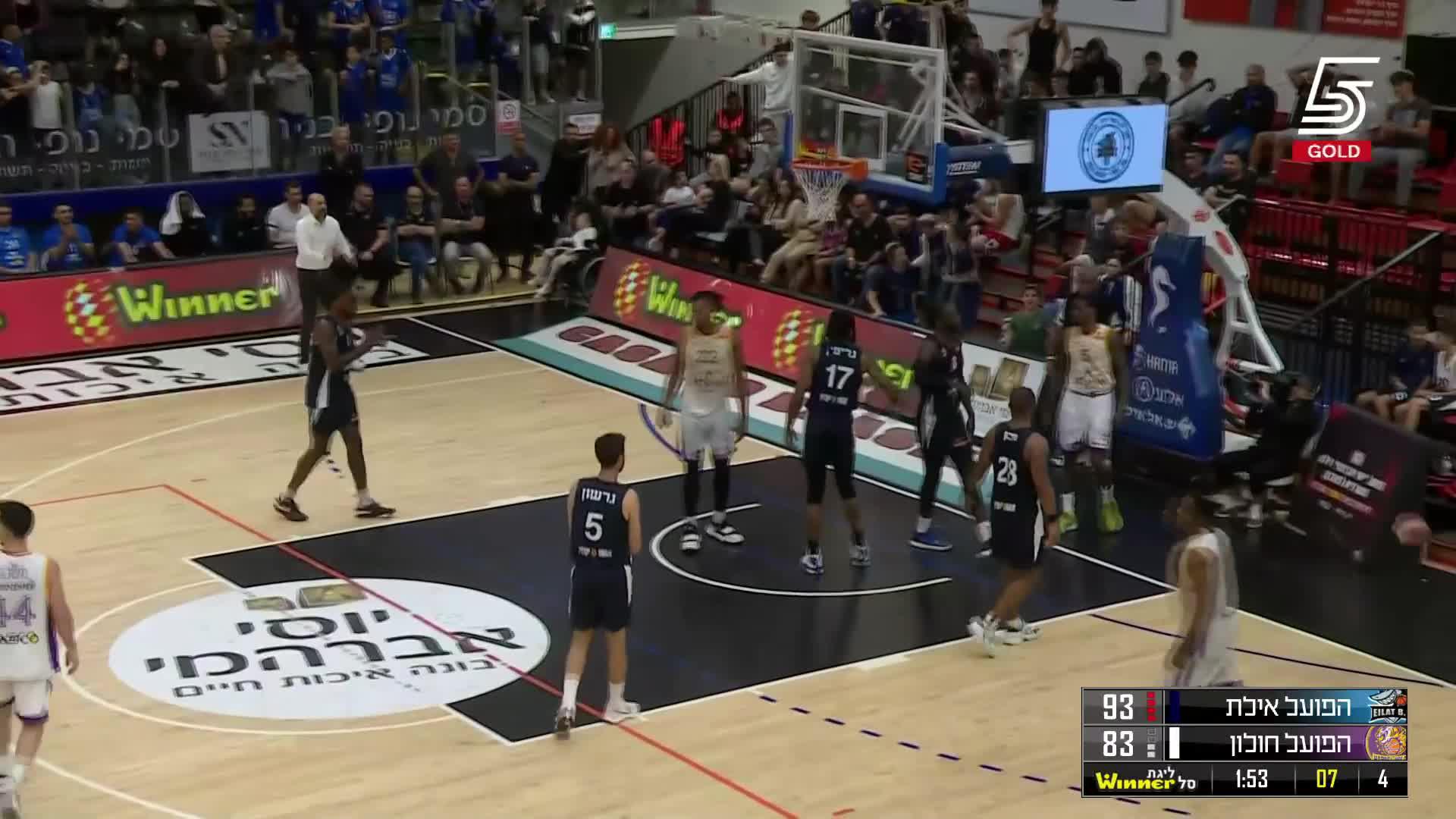 Manjok Mathiang Blocks in Hapoel Yossi Avrahami Eilat vs. Hapoel ATSMON Holon