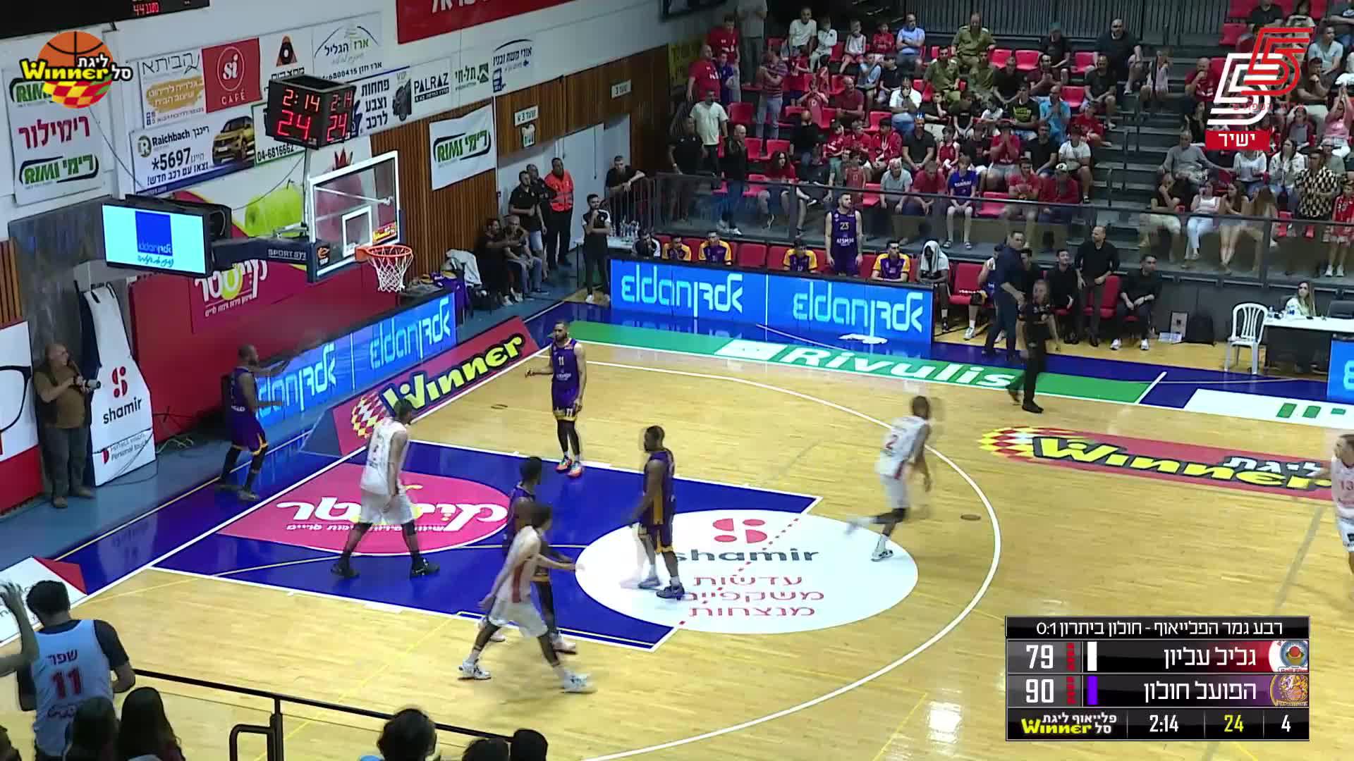 Roi Huber 3-pointers in Hapoel Nofar Galil Elion vs. Hapoel ATSMON Holon