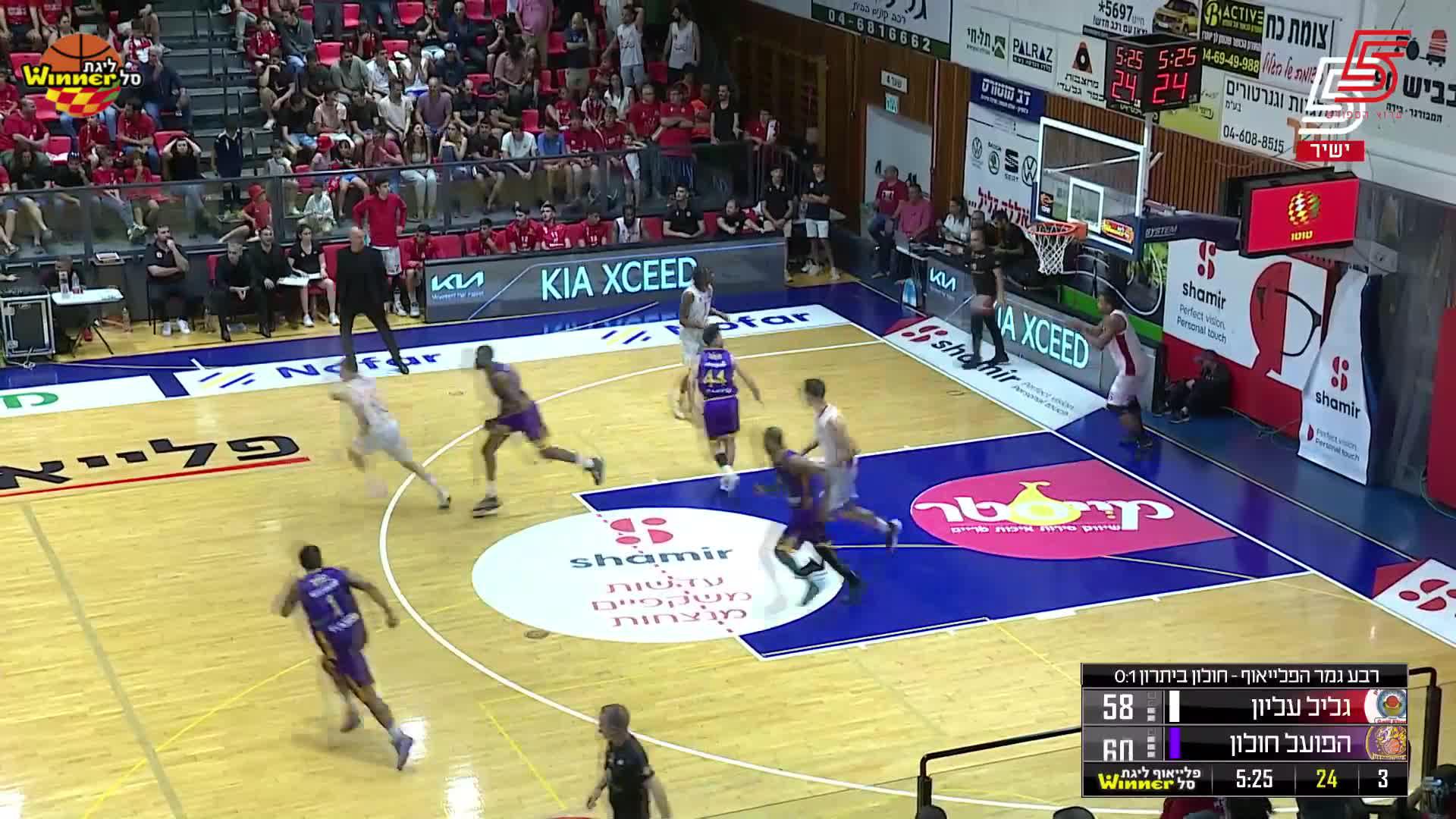 Shawn Dawson 3-pointers in Hapoel Nofar Galil Elion vs. Hapoel ATSMON Holon
