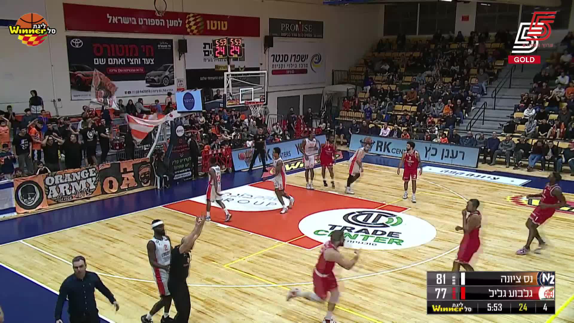 Tzuf Ben Moshe 3-pointers in Ironi Hai Motors Ness Ziona vs. Hapoel Gilboa Galil