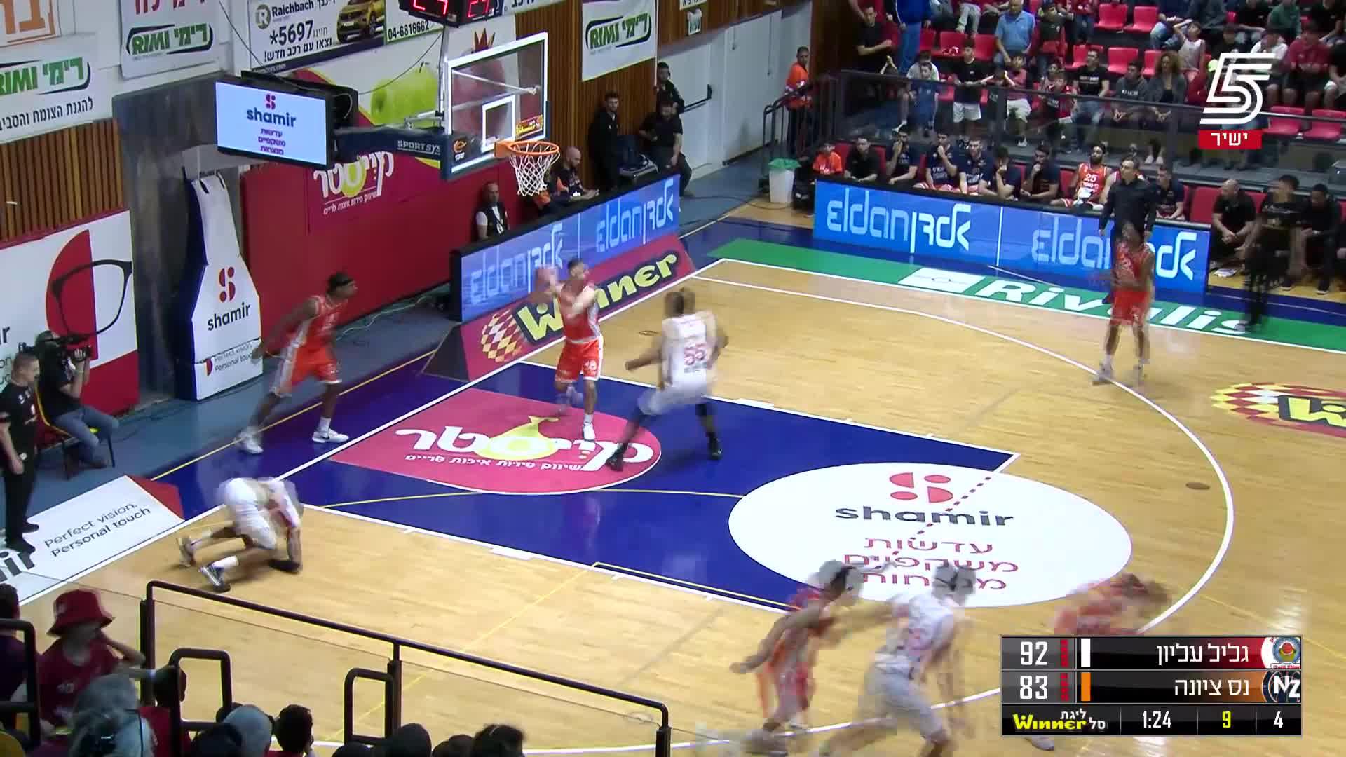 Jerome Meyinsse Blocks in Hapoel Nofar Galil Elion vs. Ironi Hai Motors Ness Ziona