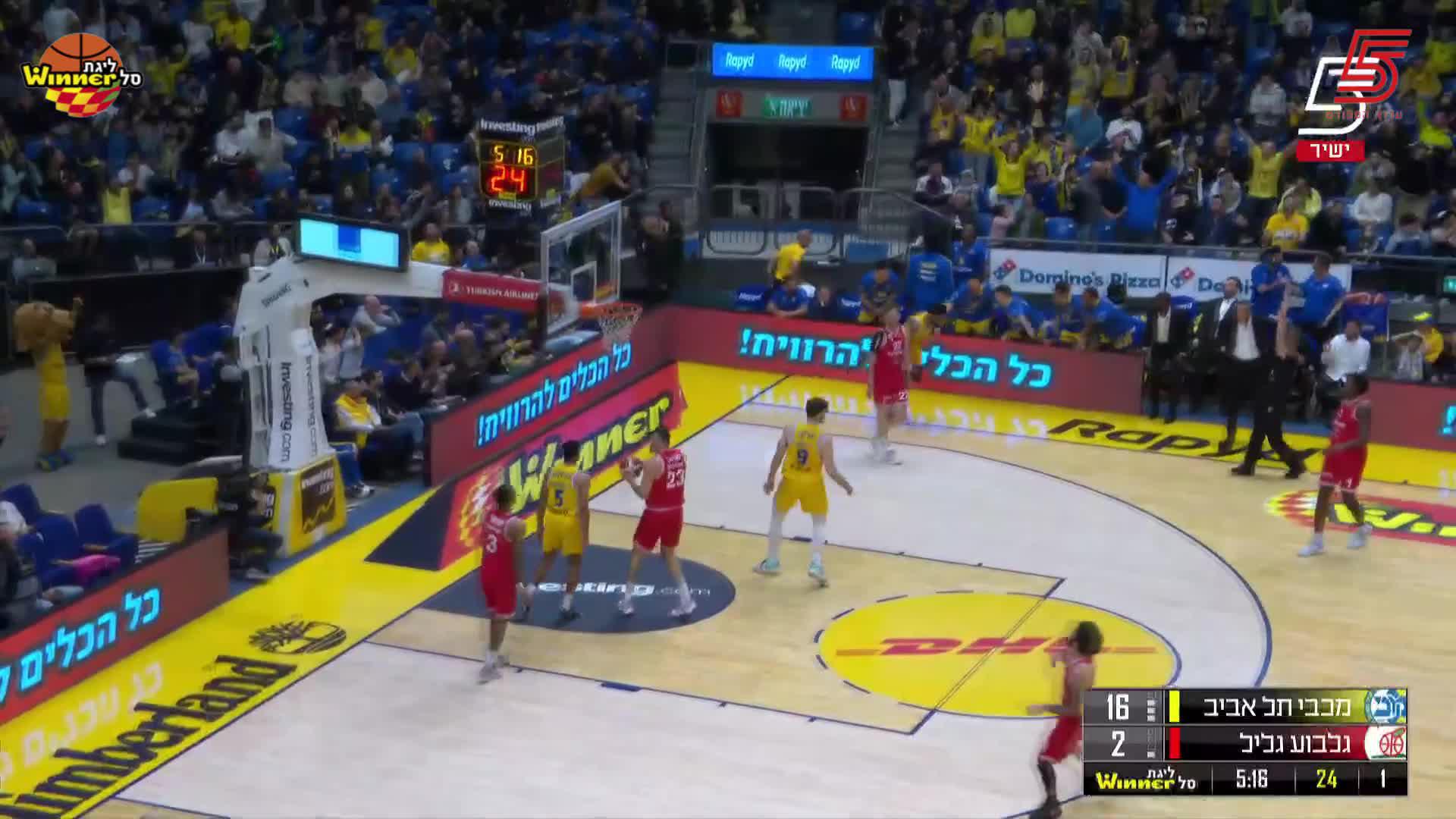 Darrun Hilliard 3-pointers in Maccabi Playtika Tel Aviv vs. Hapoel Gilboa Galil