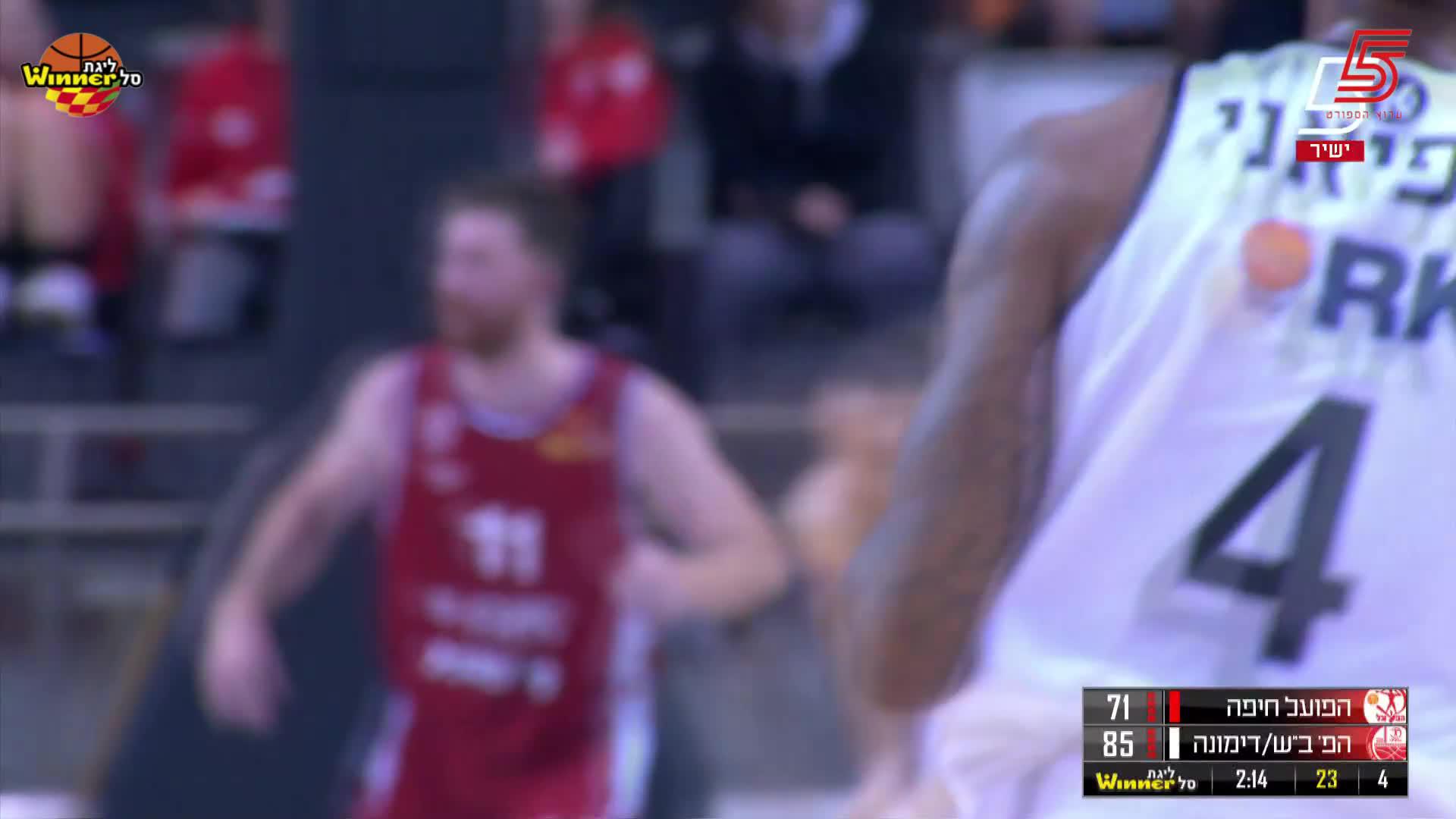 David Efiyani 3-pointers in Hapoel B-Cure Laser Haifa vs. Hapoel Altshuler Shaham Be